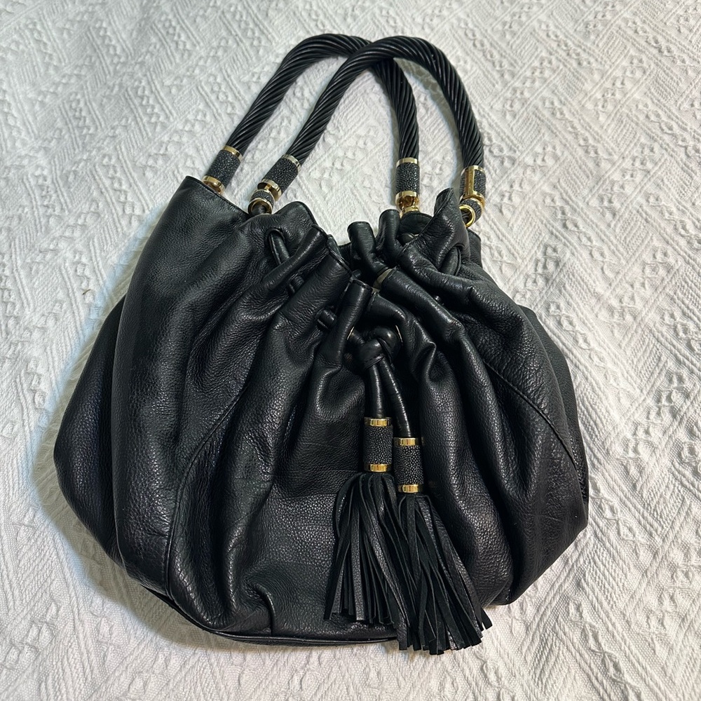 Elegant Black Leather Women's Bag